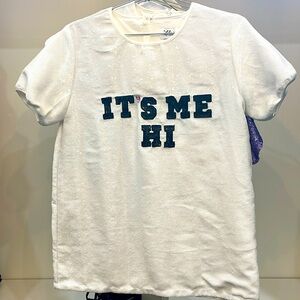 Features bold black sequins with white sequins. Worn once.